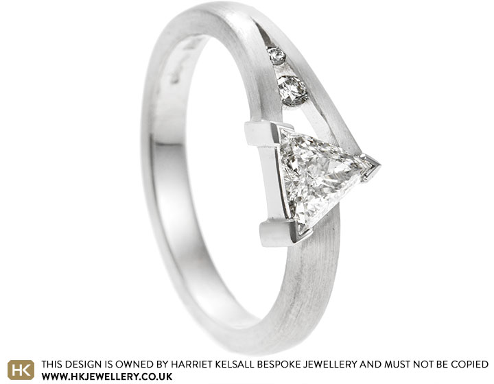 Ros' Asymmetric Trilliant Cut Diamond Ring