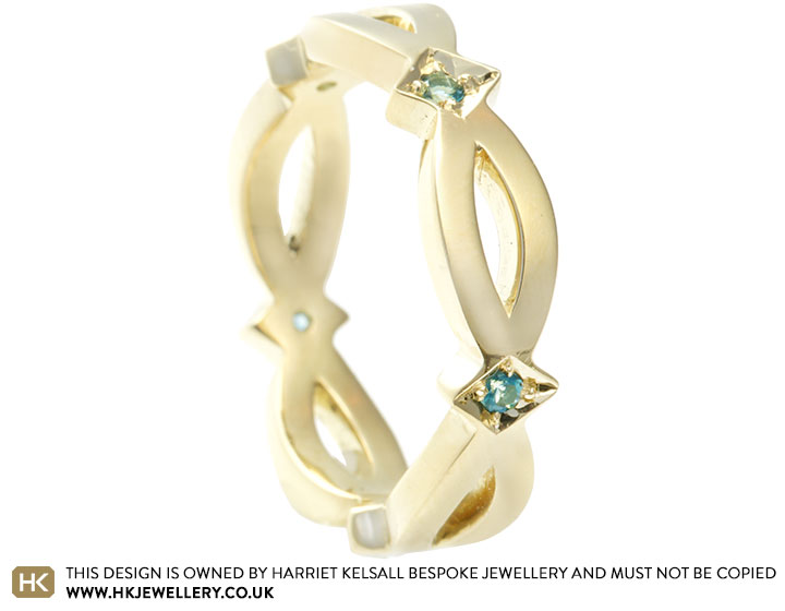 Maria's Weaving 18ct Yellow Gold and London Blue Topaz Engagement Ring