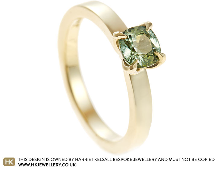 Jessica's Leaf Inspired Fairtrade 9ct Yellow Gold Engagement Ring