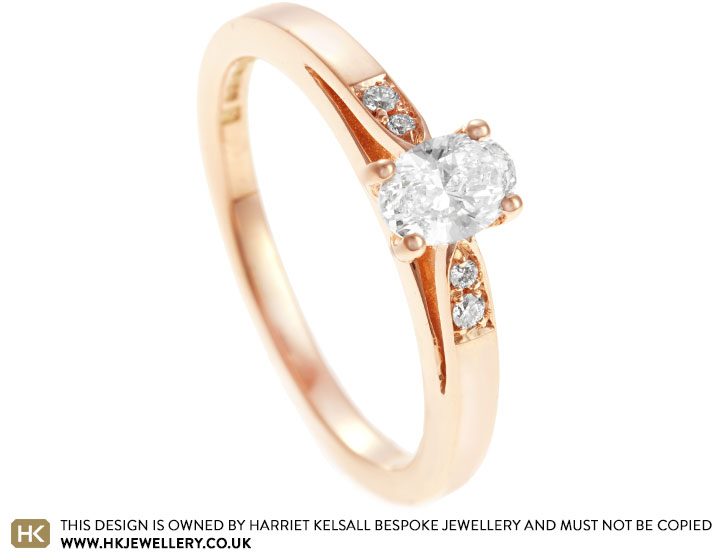 Harriet's Fairtrade 9ct Rose Gold Oval Diamond Engagement Ring