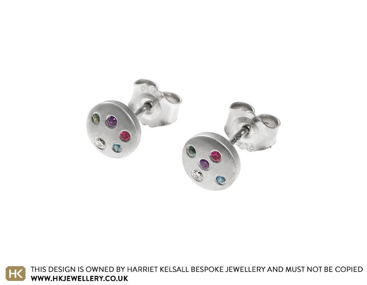 Karen's Platinum Scatter Set Earrings