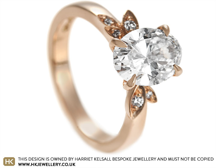 Gemma's 9ct Rose Gold and Diamond Petal Inspired Engagement Ring