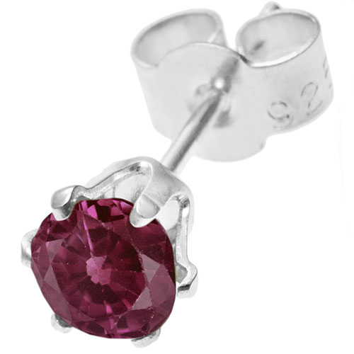 Rhodolite garnet and Sterling silver stud earrings