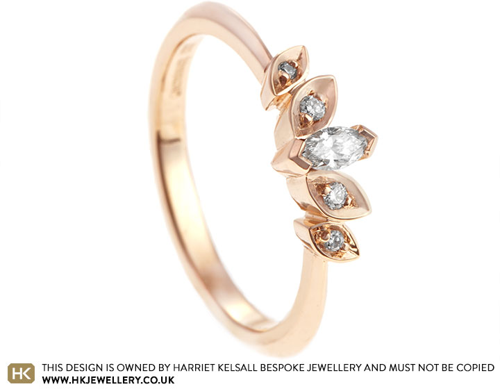 Vicky's Delicate Rose Gold and Marquise Diamond Engagement Ring