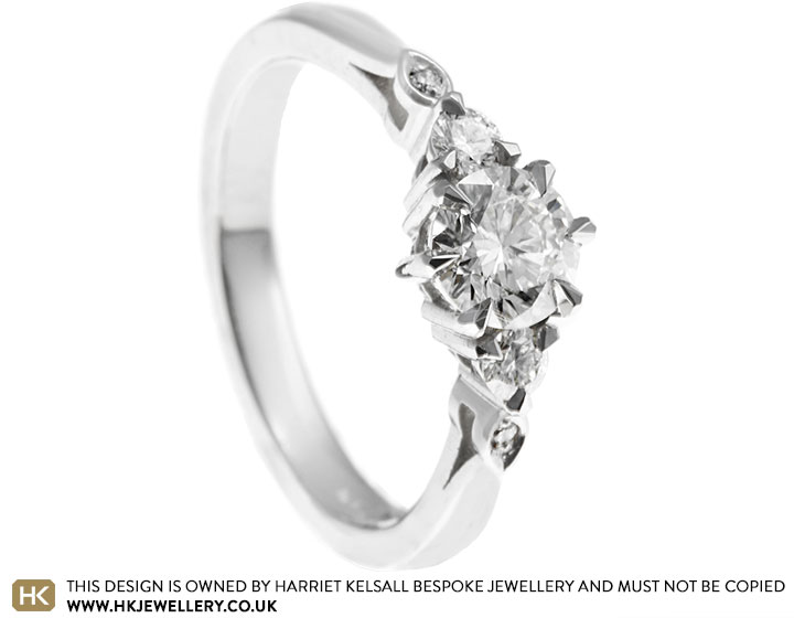 Charlotte's Recycled Platinum and Diamond Trilogy Engagement Ring