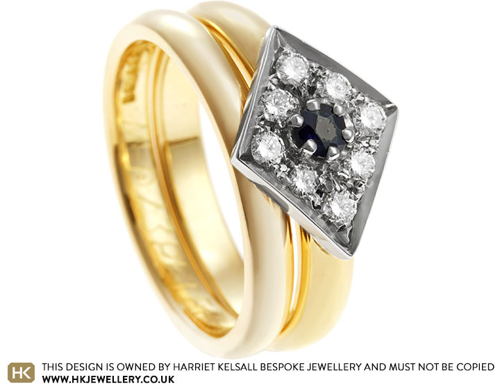 Maria's Redesigned Mixed Metal Diamond And Sapphire Engagement Ring