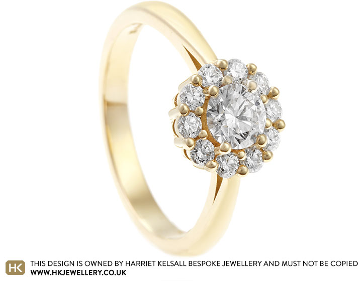 Juliet's Fairtrade Gold and Diamond Halo Engagement Ring