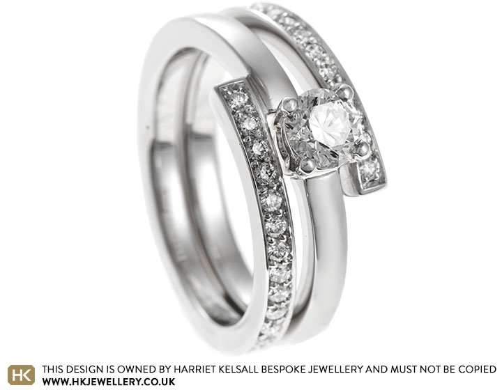 Victoria's Fitted diamond and platinum wedding ring