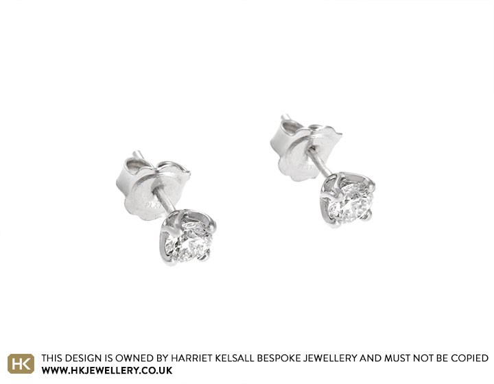 Caroline's Platinum and Diamond Birthday Earrings