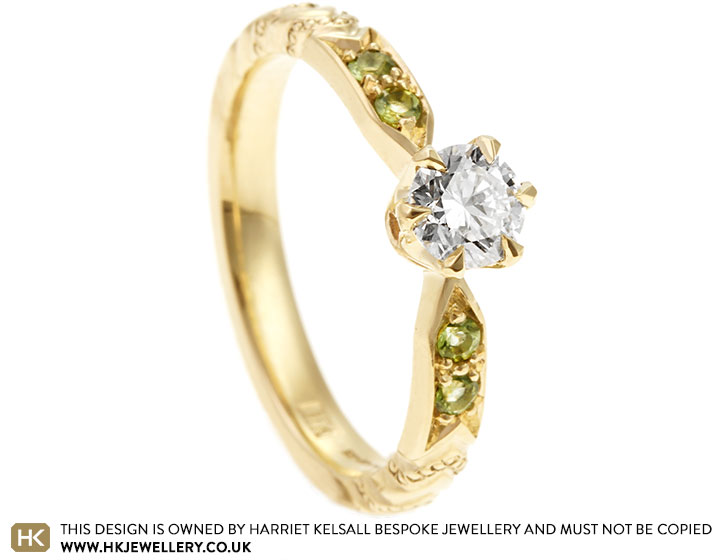 Emily's Vintage Inspired 9ct Yellow Gold and Diamond Engagement Ring