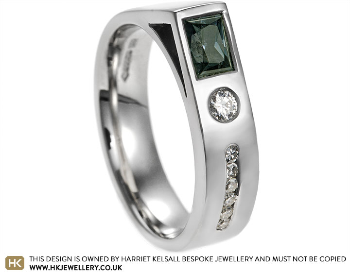 Mikala's Monochrome Architectural Engagement Ring in Platinum