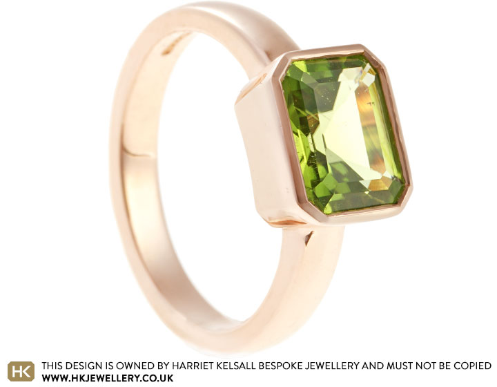 Mimmi's 9ct Rose Gold Peridot Bespoke Ring