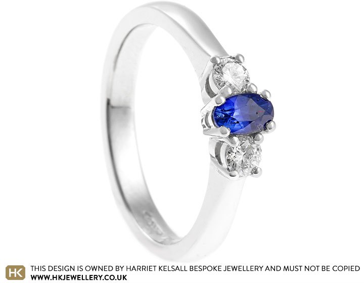 Ashleigh's Platinum, Sapphire and Diamond Classic Trilogy Ring