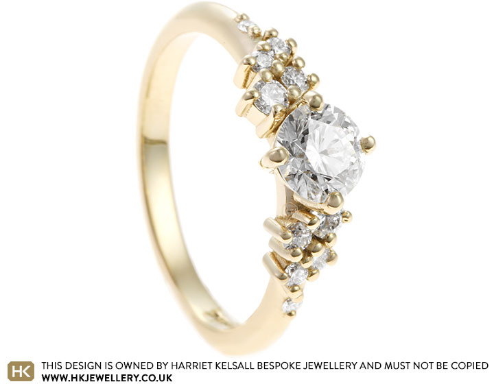 Jennie's Yellow Gold and Scattered Diamond Engagement Ring