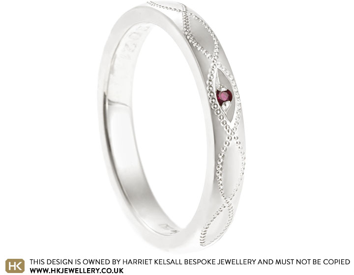 Maureen's 9ct White Gold and Ruby Anniversary Ring