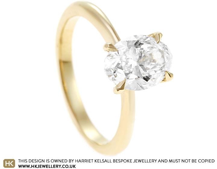 Sim's 18ct Yellow Gold and 1.2ct Oval Cut Diamond Engagement Ring