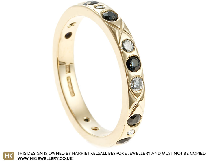 Cara's Three Generation Yellow Gold, Diamond and Sapphire Eternity Ring