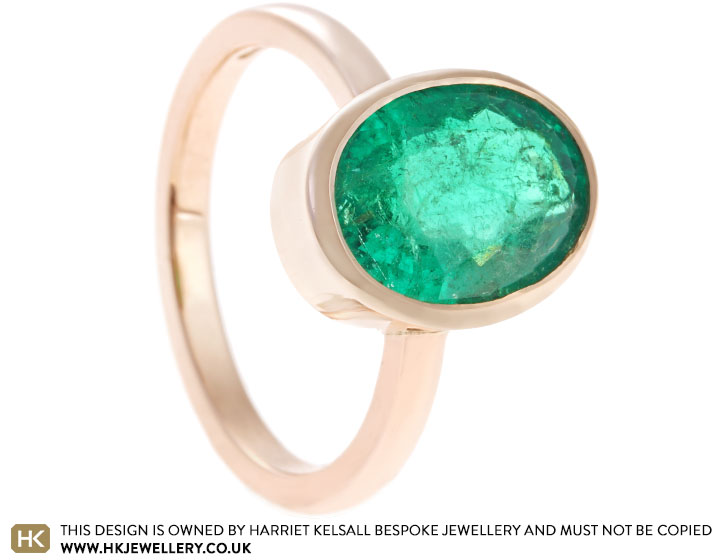 Gill's 9ct Rose Gold Ring Set With Her Own Emerald