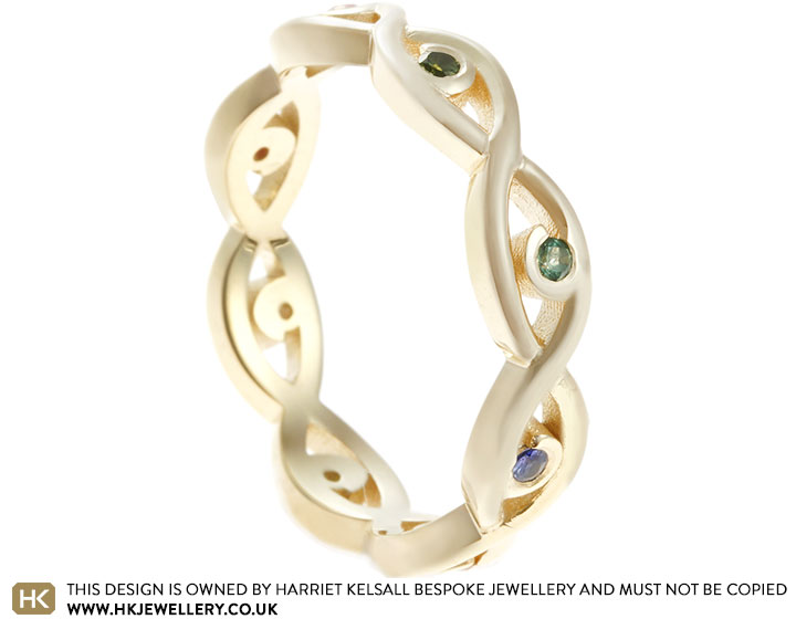 Bethany's Vine Inspired 9ct Yellow Gold and Birthstone Ring