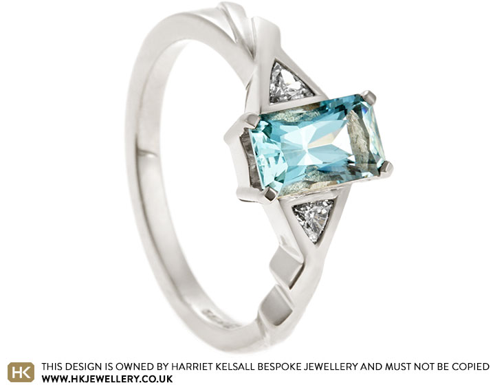 Amelia's Art Deco Inspired Aquamarine Engagement Ring