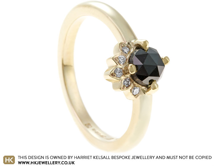 Fiona's Fairtrade 9ct Yellow Gold and Black Diamond Engagement Ring