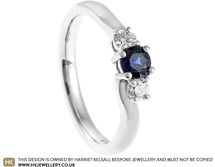 Hannah's Platinum, Sapphire and Diamond Trilogy Engagement Ring