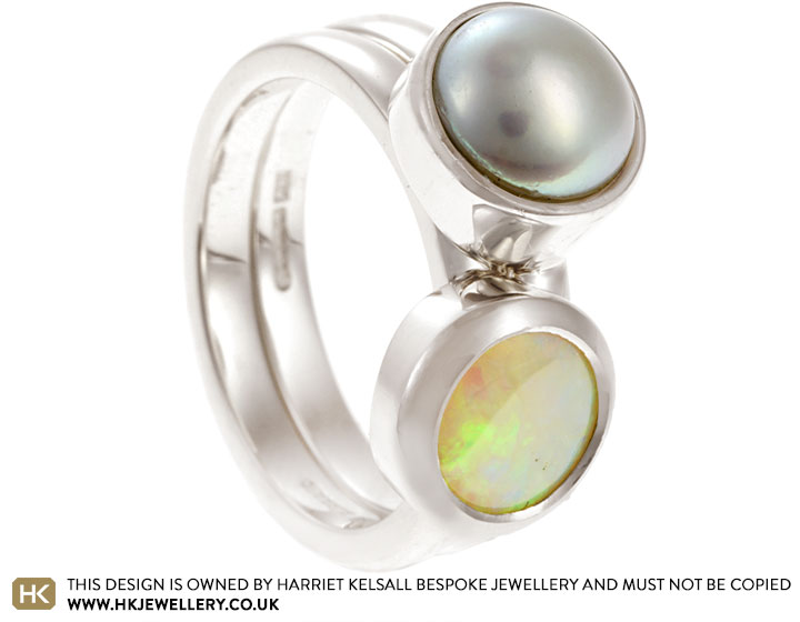 Bespoke Opal and Pearl Stacking Rings