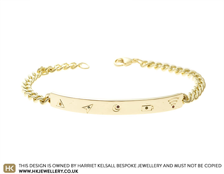 Wil's Unique 9ct Yellow Gold Wellbeing Bracelet