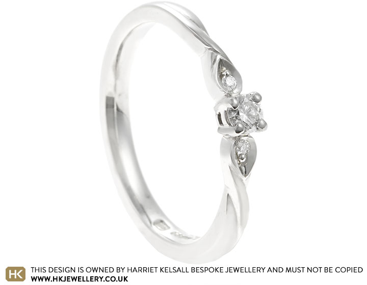 Danielle's Delicate Sterling Silver and White Metal Twist Detailed Engagement Ring