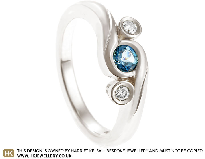 Rachel's Sea Inspired 9ct White Gold and Aquamarine Engagement Ring