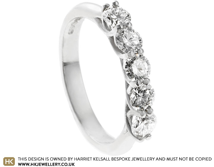 Alexandra's Platinum and Diamond Wedding Ring with Woven Setting