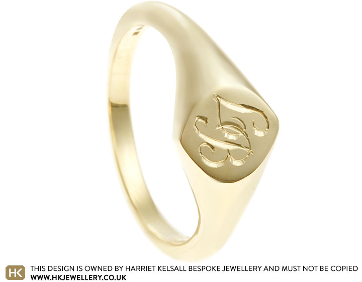 Lola's 9ct Yellow Gold Signet Ring With Initial Engraving