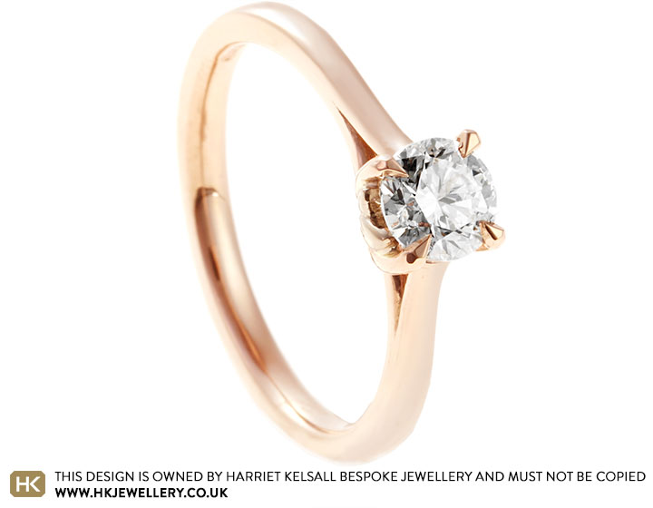 Dominika's Nature Inspired Rose and White Gold Diamond Engagement Ring