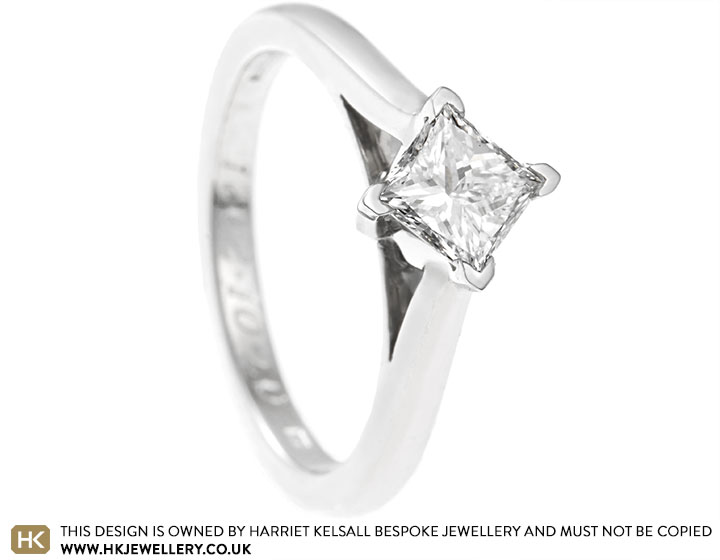 Laura's Platinum and Princess Cut Diamond Engagement Ring