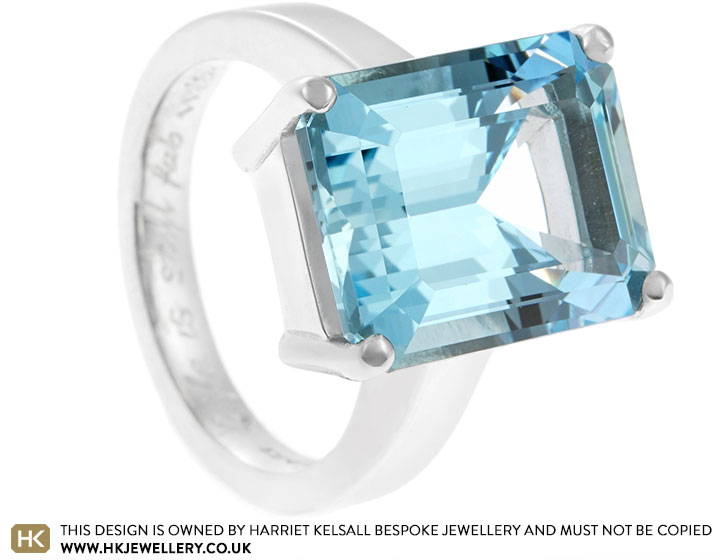 Pam's Platinum and Aquamarine Dress Ring