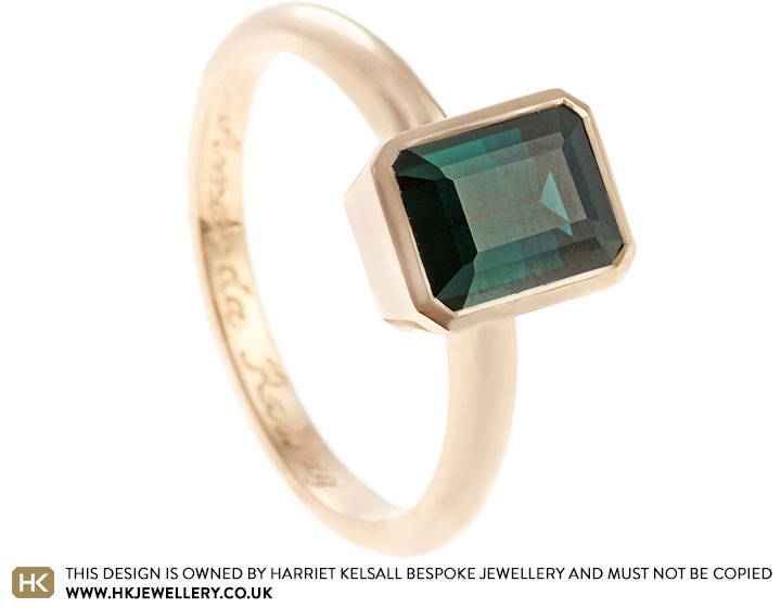 Amanda's Stunning Octagon Cut Teal Blue Tourmaline Ring