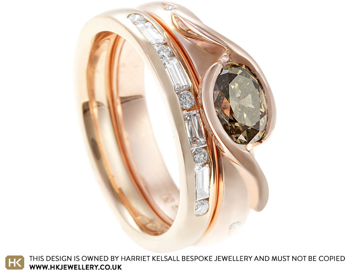 Hilary's Celebratory Fairtrade 9ct Rose Gold and Cognac Diamond Ring