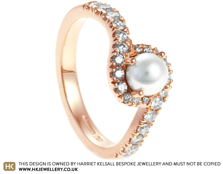 Kate's 9ct Rose Gold, Pearl and Diamond Engagement Ring