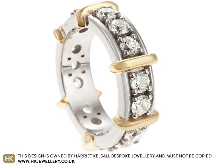 Irene's Mixed Gold and Old Cut Diamond Eternity Ring