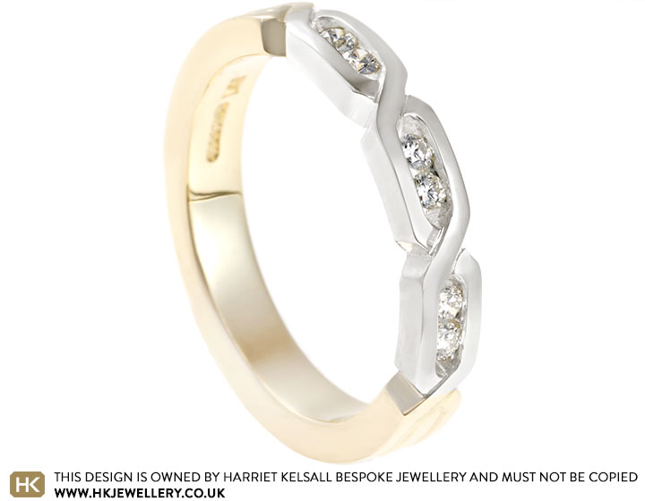 Elaine's Art Deco Inspired Mixed Gold and Diamond Eternity Ring