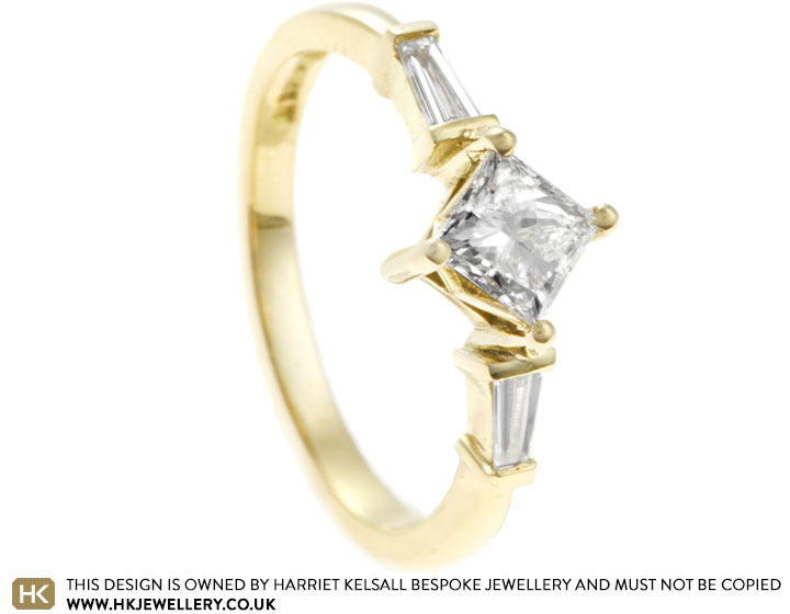 Sarah's Fairtrade 18ct Yellow Gold and Princess Cut Diamond Engagement Ring