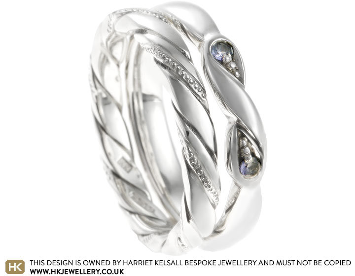 Nikki's Sterling Silver Twisted Wedding Ring with Millegrain