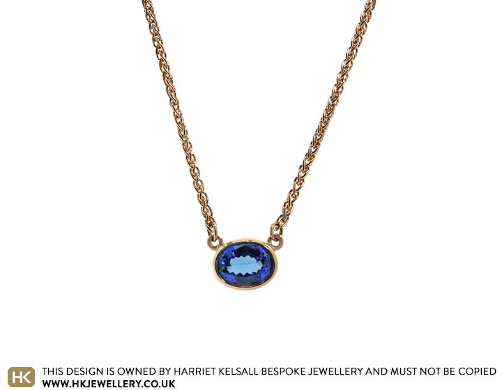 Philip's Rose Gold and Oval Cut Tanzanite Pendant