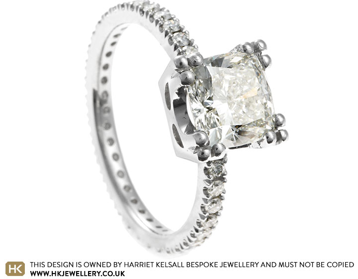 Andrea's Platinum and Cushion Cut Diamond Engagement Ring