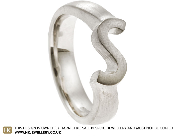 Colin's 18ct White Gold Initial Wedding Ring