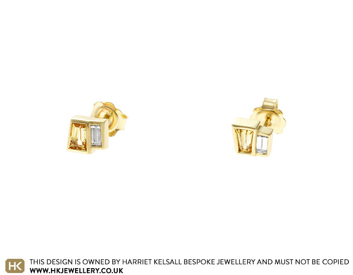 Nicola's Fairtrade 18ct Yellow Gold, Sapphire and Diamond Earrings