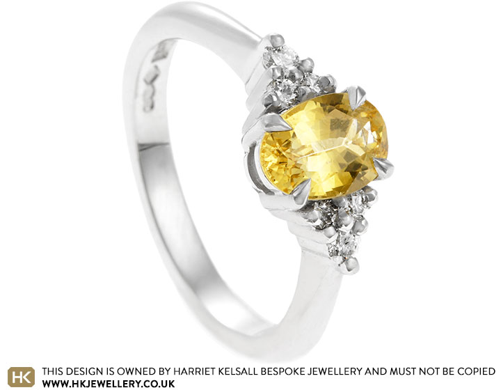 Lauren's Platinum, Yellow Sapphire and Diamond Engagement Ring