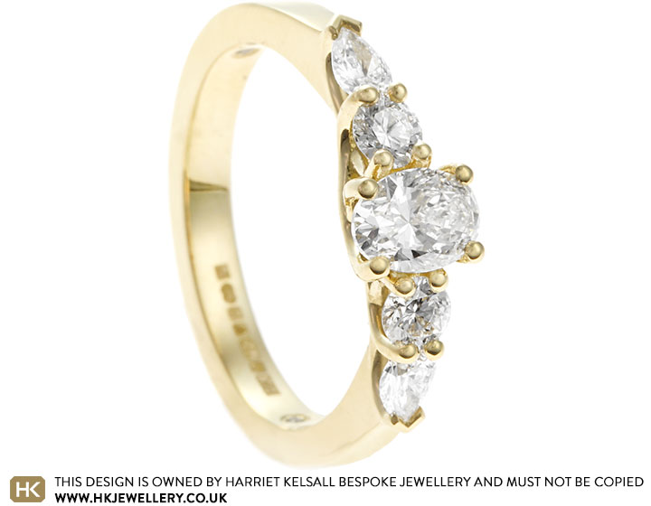 Georgia's Surprise Fairtrade Yellow Gold Five Stone Engagement Ring