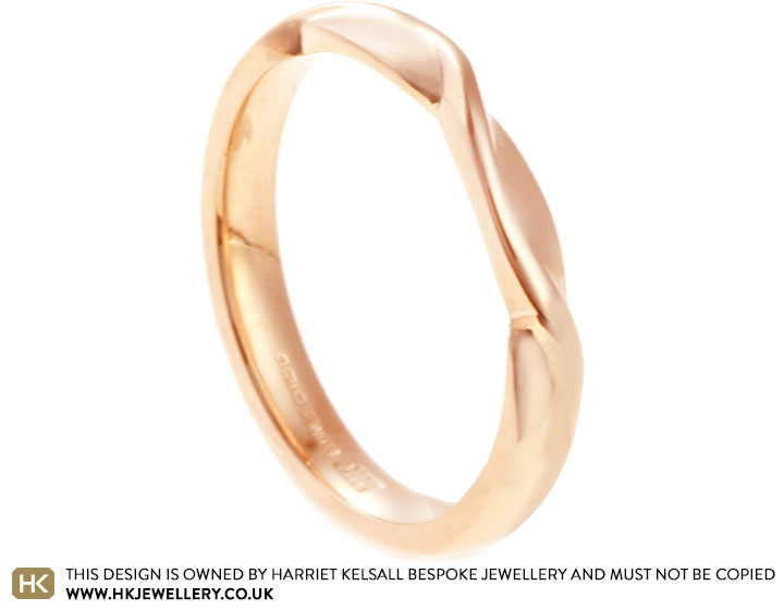 Surya's 18ct Rose Gold Flowing Mobius Twist Wedding Ring