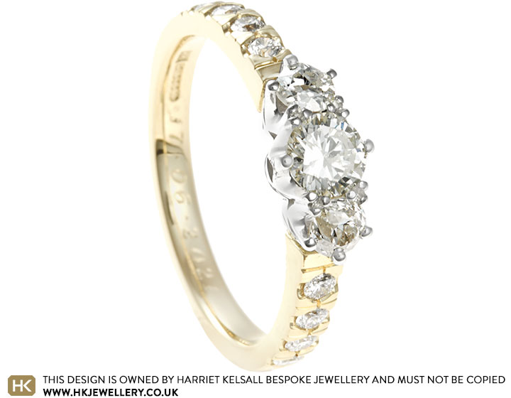 Ella's White and Yellow Gold Diamond Engagement Ring